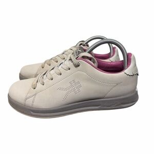KURU Roam Cloud Classic Leather Court Sneakers Sand Pebble/white and pink Size 8